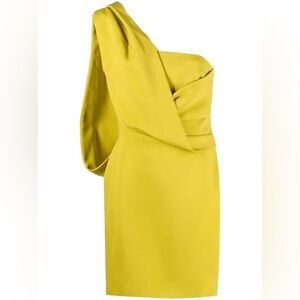 TOM FORD Chartreuse One-Shoulder Dress